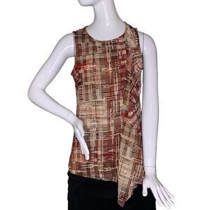 WHBM Women Top Plaid Sleeveless Size XS Pullover